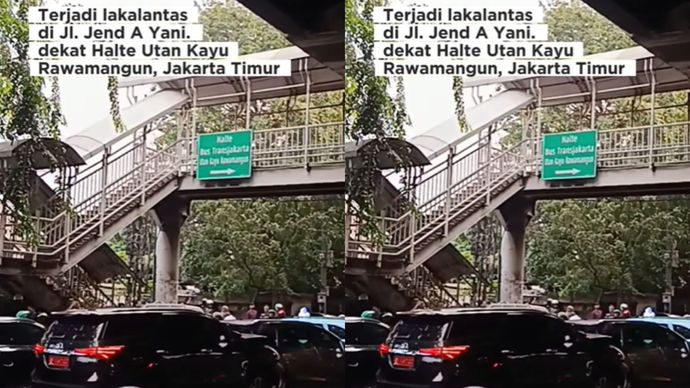 Telah terjadi Lakalantas beruntun Pagi ini sekitar Pukul 06: 30 WIB di Jalan, Jend A Yani, Dekat Halte Transjakarta Utan Kayu Rawamangun, Jakarta Timur, Jumat/11/07/25