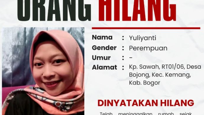 yuliyanti wanita asal bogor menghilang