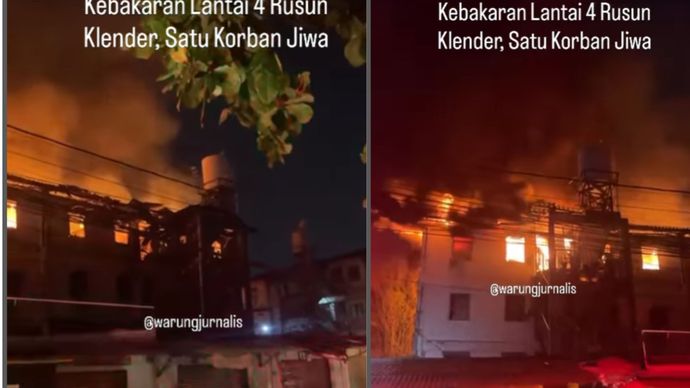 Kebakaran Lantai 4 Rusun Klender,Satu Korban Jiwa
