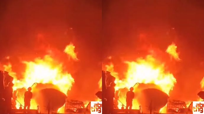 gudang solar terbakar