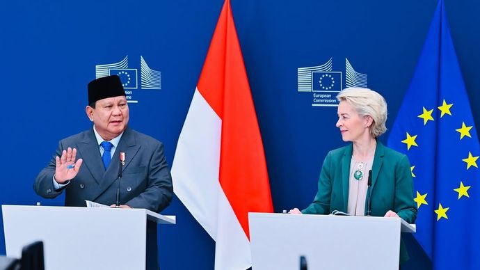 Presiden Prabowo dan Presiden Komisi Eropa, Ursula von der Leyen.