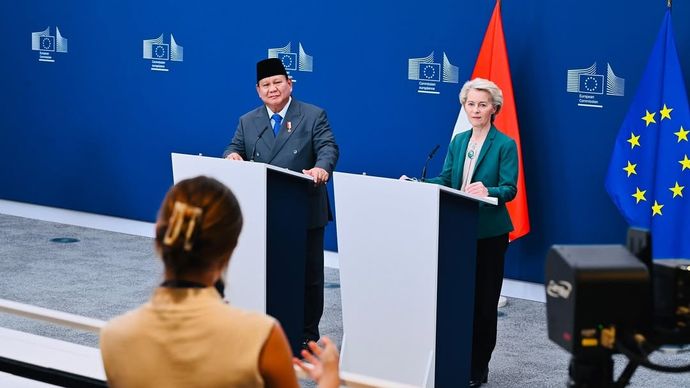 Presiden Prabowo dan Presiden Komisi Eropa, Ursula von der Leyen.