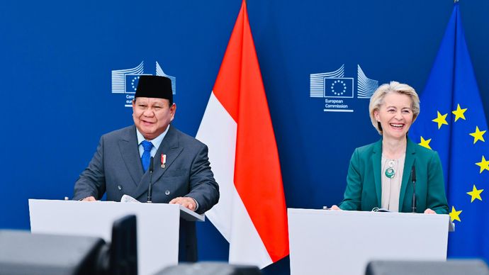 Presiden Prabowo dan Presiden Komisi Eropa, Ursula von der Leyen.