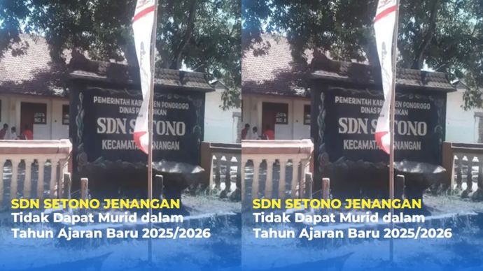 Dua tahun berturut-turut SDN Setono Jenangan tidak memperoleh siswa sama sekali untuk kelas 1, termasuk dalam tahun ajaran baru 2025/2026.