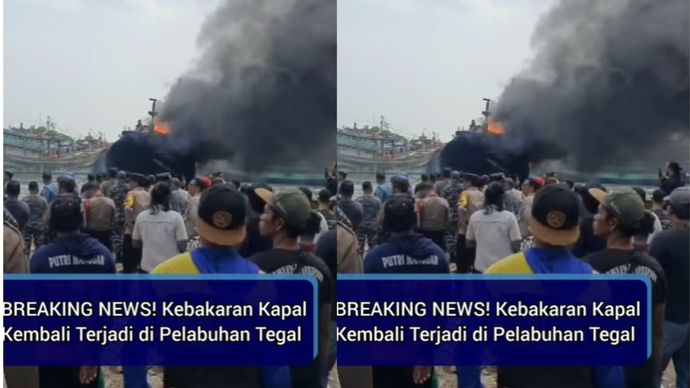 Kapal di Pelabuhan Pelindo Tegal Terbakar Hebat