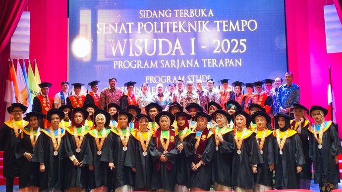 Politeknik Tempo menggelar wisuda perdana Sarjana Terapan pada Sabtu, 12 Juli 2025 di Auditorium Perpustakaan Nasional RI, Jakarta Pusat/Foto: Istimewa