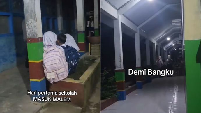 Siswa SD Datang Pagi Demi Bangku Depan