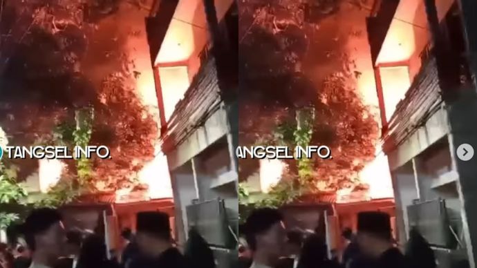 Terjadi kebakaran di Gang Sukma, Kp Bulak, Serua, Ciputat, sekitar pukul 23.15 WIB, (Dekat Rusunawa Serua), pada, Rabu (16/7). .