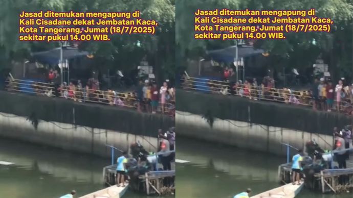 mayat mengambang di sungai cisadane
