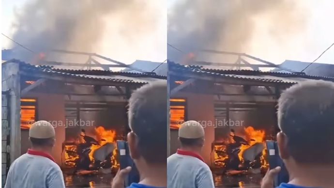 rumah dan pabrik lumpia di kalideres kebakaran