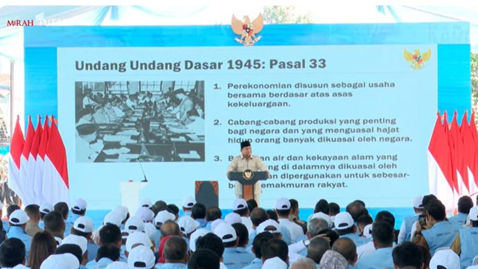 Presiden Prabowo saat luncurkan koperasi desa merah putih