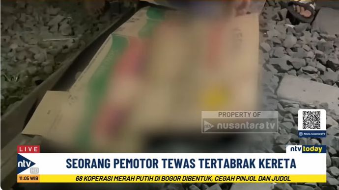 Pemotor Tewas Tertabrak Kereta di Tanah Abang