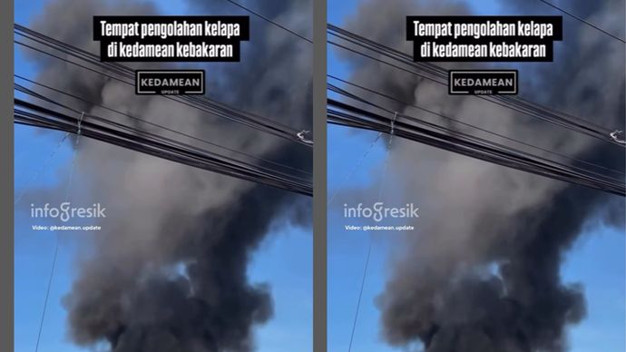 kebakaran hantam bangunan di jalan kedamean Gresik. Mugo-mugo ndang padam genine, Rek. Wis onok pemadam nang lokasi.
