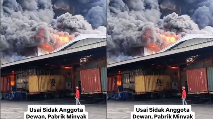 Ratusan karyawan PT. Agro Raya Mas di Jalan Kap. Ilyas, Kelurahan Sei Mati, Kecamatan Medan Labuhan, Kota Medan, mendadak panik dan berhamburan keluar dari pabrik akibat terbakar pada Rabu (23/7/2025) sore.