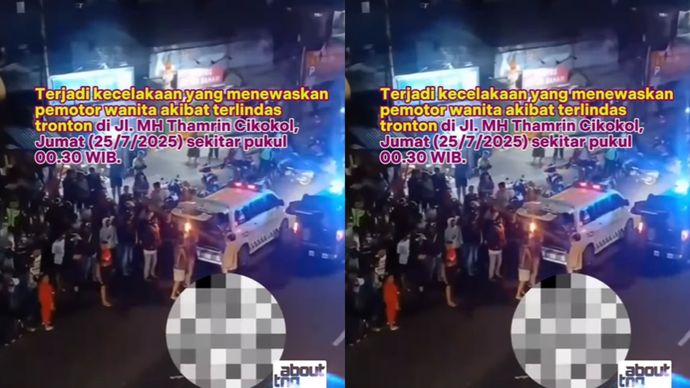 Pemotor wanita tewwas terlindas truk di Cikokol