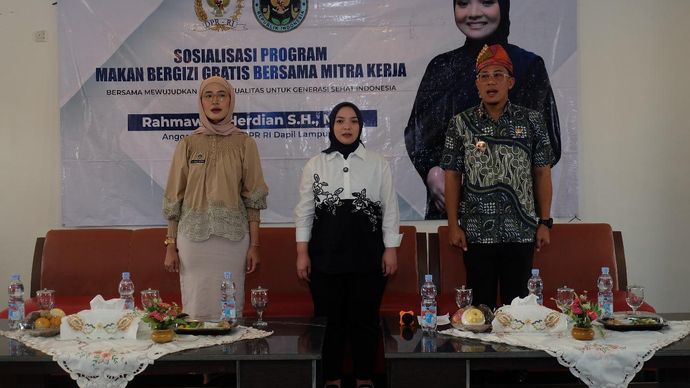 Sosialisasi program MBG di Gedung Yayasan Insan Damai, Bumi Waras pada Jumat, 25 Juli 2025. 