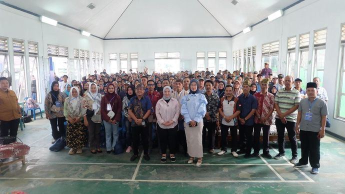 kolaborasi sosialisasi progam Makan Bergizi Gratis di Kecamatan Panjang, Lampung. 
