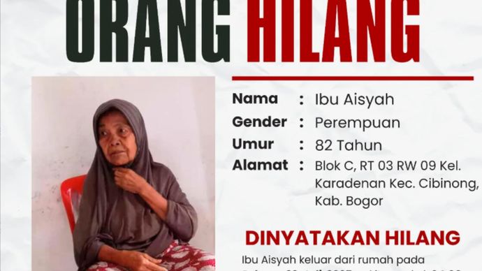 lansia asal bogor hilang