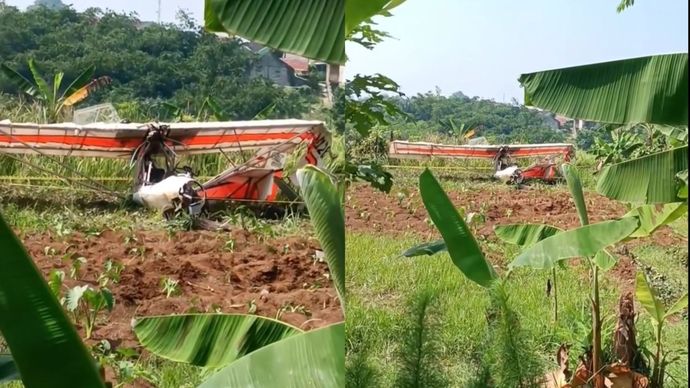 Pesawat Latih Jatuh di Ciampea Bogor