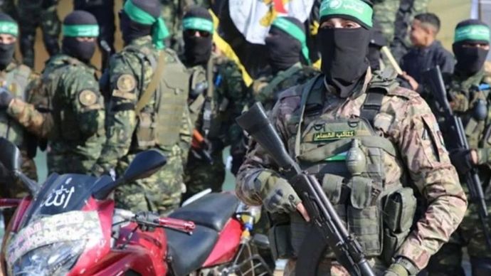 lustrasi - Para pejuang dari kelompok Hamas. 