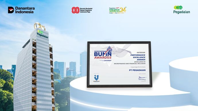 PT Pegadaian berhasil meraih penghargaan prestisius &ldquo;Performance Excellence Award&rdquo; dalam kategori &ldquo;Excellence in Microfinance and Financial Inclusion&rdquo; pada ajang The Best Investortrust Companies 2025. 