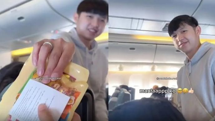 Ustaz Dennis Lim bagi-bagi coklat di pesawat 