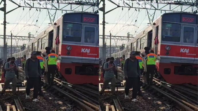 Penumpang KRL Turun Sebelum Sampai Stasiun