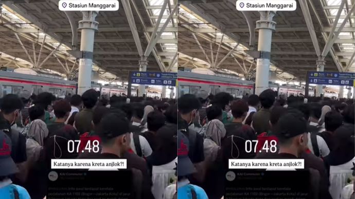 Penumpang KRL di Stasiun Manggarai