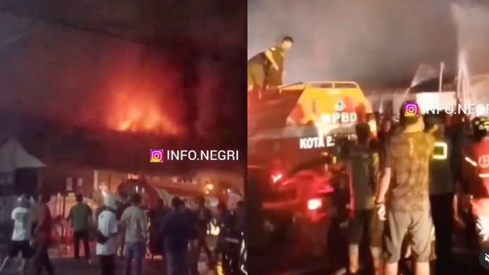 Gedung SPKT Polres Banjarbaru Kebakaran.