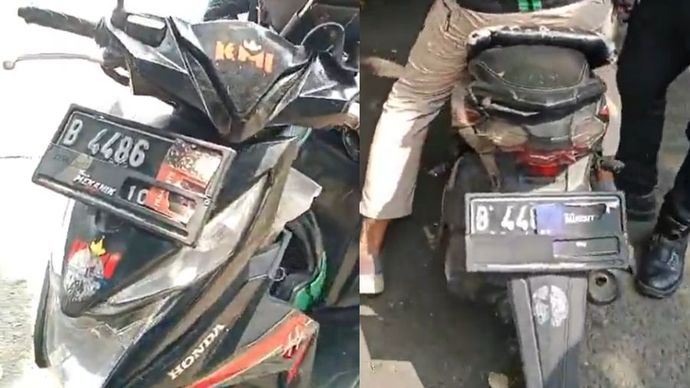 Pemotor Tutupi Pelat Nomor Berujung Kena Tilang oleh Polisi  