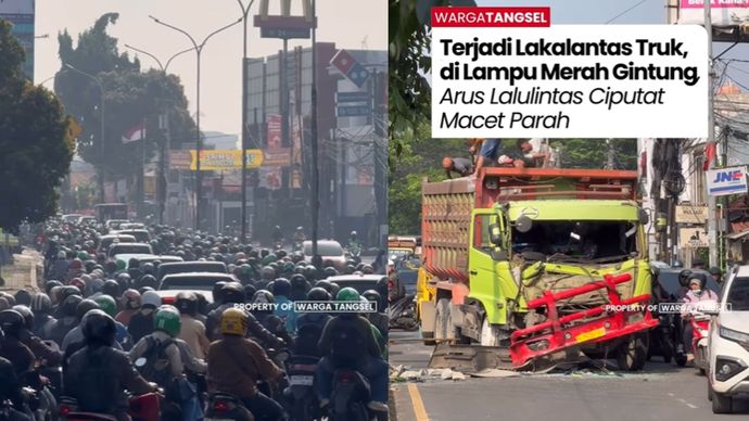 truk alami kecelakaan. Akibat Lakalantas tersebut, Arus Lalulintas Jalan Ir. H. Juanda dan jalan-jalan lain di Ciputat Macet hingga Jalan didekat Lampu merah dari Arah Lebak Bulus ke Arah Ciputat dibuat Contra Flow karena kepadatan Arus Lalulintas tersebut.