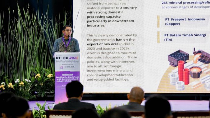 Sekretaris Jenderal ESDM Dadan Kusdiana dalam acara Digital Transformation Indonesia Conference and Expo (DTI-CX) di Jakarta. 