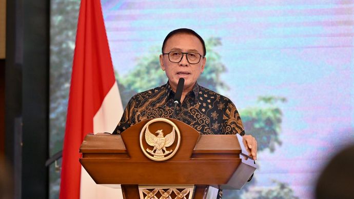 Komisaris Utama Pertamina Mochamad Iriawan memberikan sambutan pada acara CNG Market Day 2025 yang diselenggarakan di Ballroom 3, Hotel Pullman, Bandung, Kamis, 7 Agustus 2025.