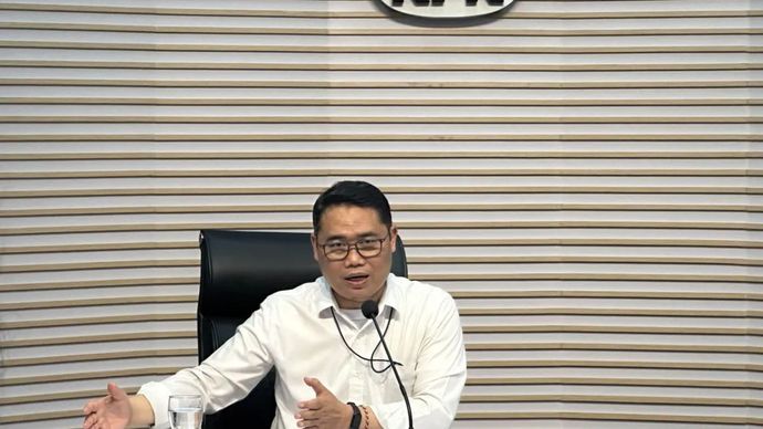 Pelaksana Tugas Deputi Penindakan dan Eksekusi Komisi Pemberantasan Korupsi Asep Guntur Rahayu saat memberikan keterangan di Gedung Merah Putih KPK, Jakarta, Rabu (6/8/2025).