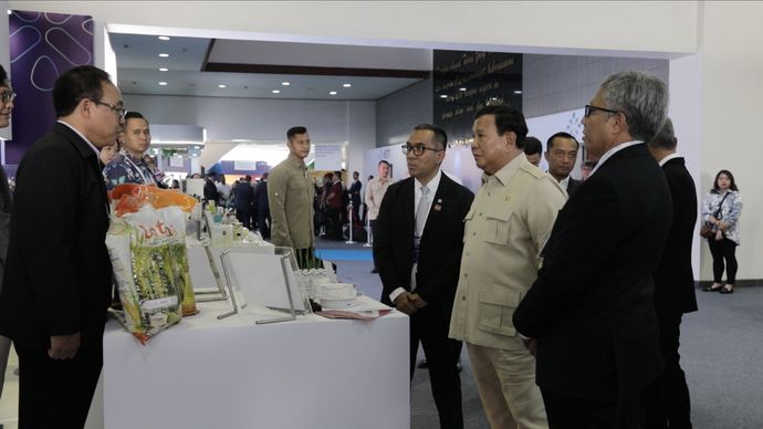 Presiden RI Prabowo Subianto di acara Konvensi Sains, Teknologi, dan Industri Indonesia (KSTI) 2025.