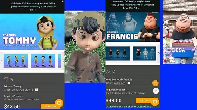 Karakter 3D Film Merah Putih One For All Diduga Mirip di Situs Penyedia Animasi 