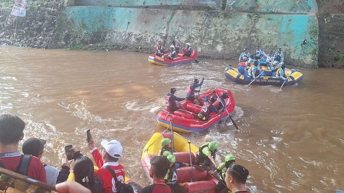 Kegiatan Festival Ciliwung 2025 di Kota Depok, Jawa Barat, Minggu. ANTARA/Feru Lantara