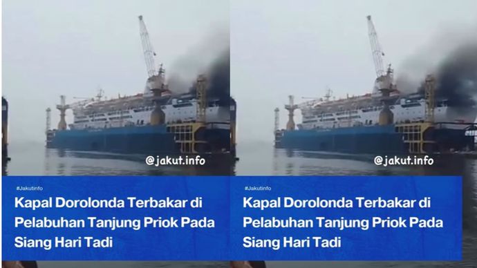 Kapal Motor Dorolonda Terbakar Pelabuhan Tanjung Priok