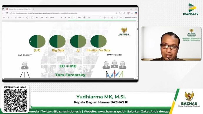  Pengajian Pagi bertema Peran Kantor Digital Sebagai Media Humas di BAZNAS Daerah yang digelar Pusdiklat&nbsp;BAZNAS&nbsp;RI