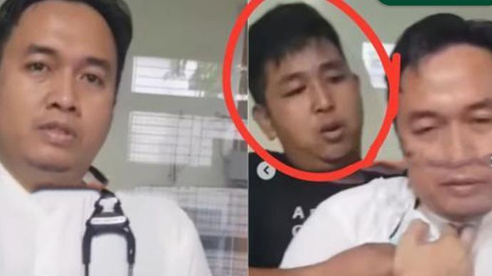Dokter dipaksa buka masker oleh keluarga pasien. 