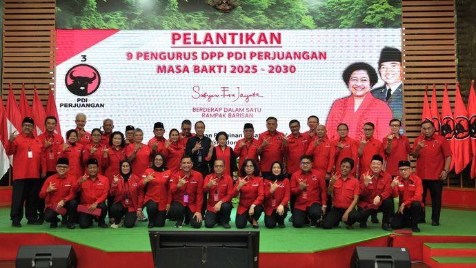 Pelantikan pengurus DPP PDIP periode 2025-2030.