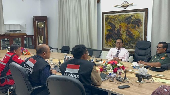 BAZNAS, Kemlu RI, TNI, dan KBRI Amman Matangkan Rencana Penyaluran Bantuan Airdrop untuk Gaza.