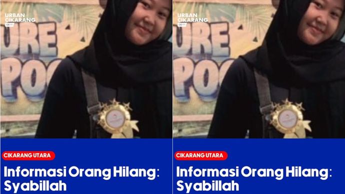 gadis 16 tahun dinyatakan menghilang