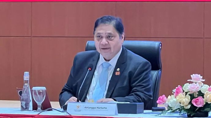 Menko Perekonomian Airlangga Hartarto menghadiri Konferensi Pers RAPBN dan Nota Keuangan 2026 di Jakarta, Jumat, 15 Agustus 2025.