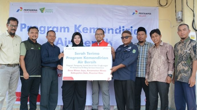 Pertamina Drilling Bangun Sumur Air Bersih di Minas Jaya