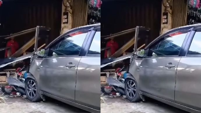 Mobil Tabrak Pedagang Kaki Lima di Sukabumi