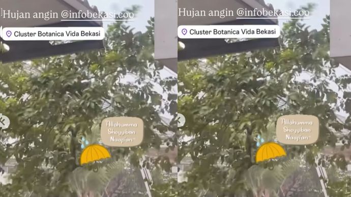 Rabu, (20/8) Hujan deras beserta angin kencang mengguyur wilayah Bekasi sore ini