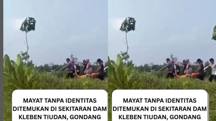 Mayat tanpa identitas ditemukan di sekitaran DAM Kleben, Tiudan Gondang (22/08). Saat ini masih dalam penyelidikan dari kepolisian
