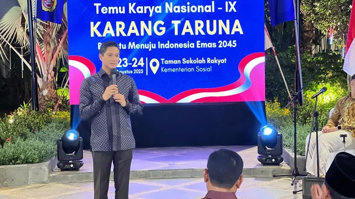 Budisatrio Djiwandono di acara Temu Karya Nasional IX Karang Taruna. 