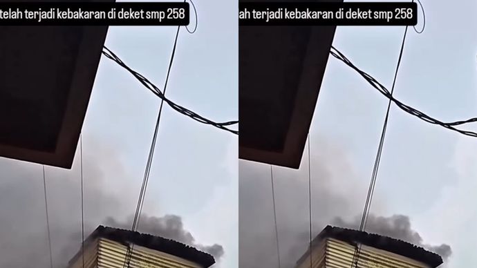 Kebakaran yang di duga Rumah tinggal di Jalan Bulak Ringin Belakang SMP 258 Jakarta, Kejadian pada hari Senin 25/08/25 sekitar pukul 10:30 WIB.